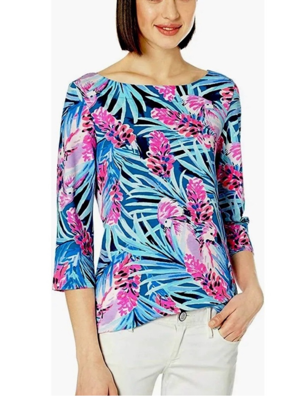 [Lilly Pulitzer] Waverly Top in Mr Blue Peacock Tweetheart
